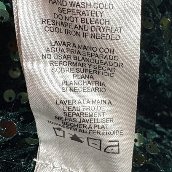 Nina Leonard Dark Green Sequin Jacket - Picture 5 of 8